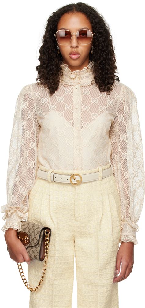 white gucci blouse|Gucci inspired blouses.